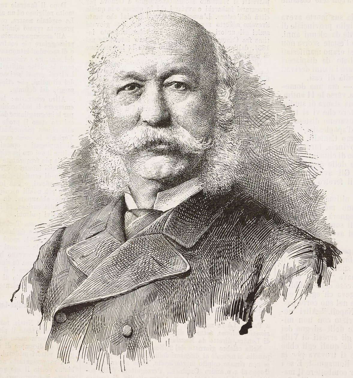 Ritratto di Girolamo Cantelli (1815-1884), patriota e politico italiano, incisione da fotografia di Baroni e Gardelli, da L