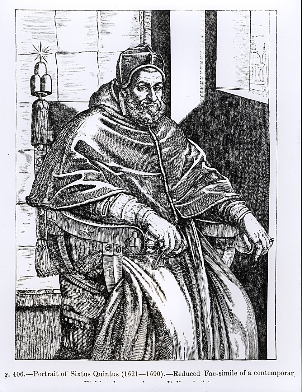 Ritratto di Papa Sisto V (1520-90) illustrazione da 
