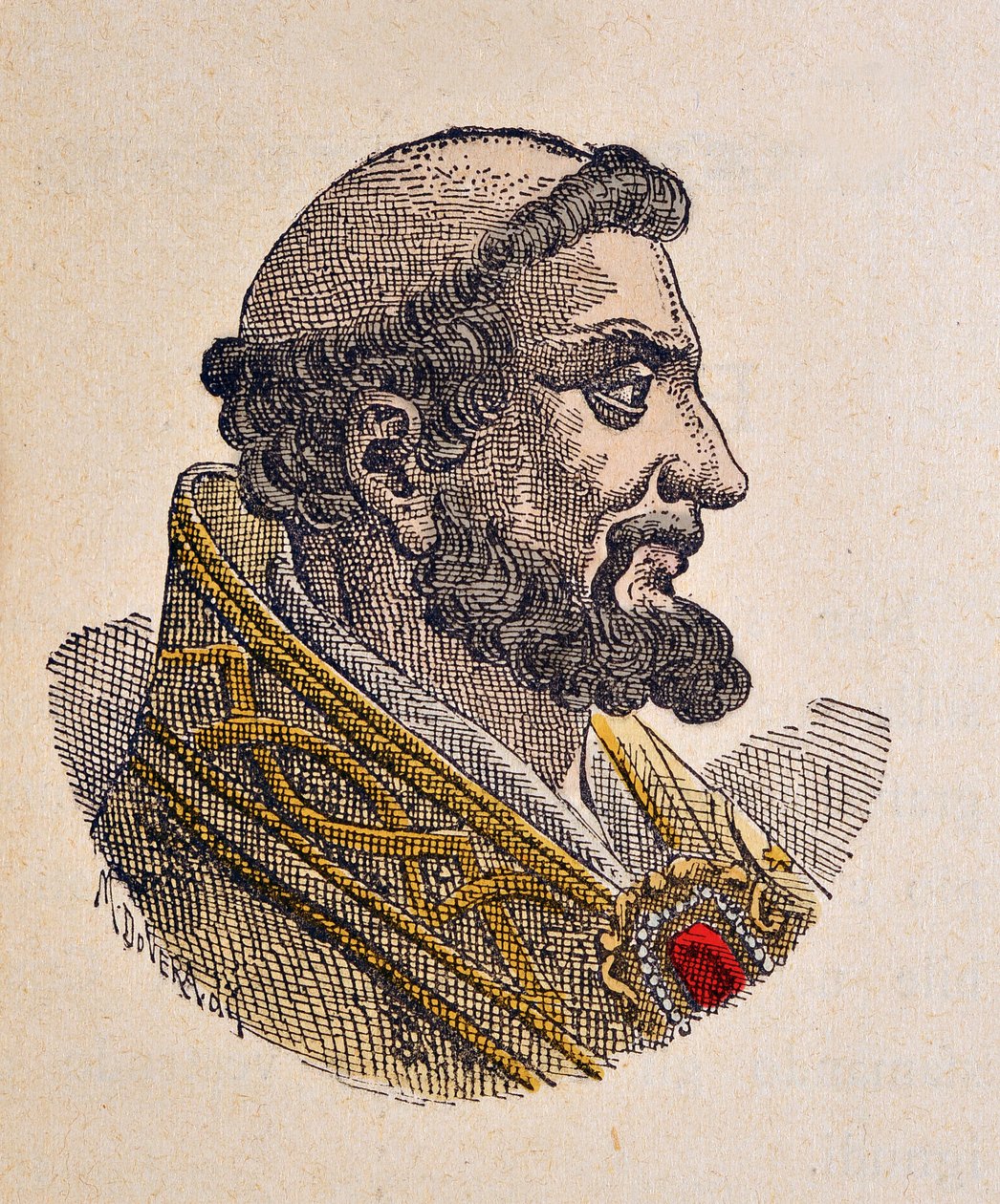 Ritratto di Papa Pelagio I (556-561) da Italian School