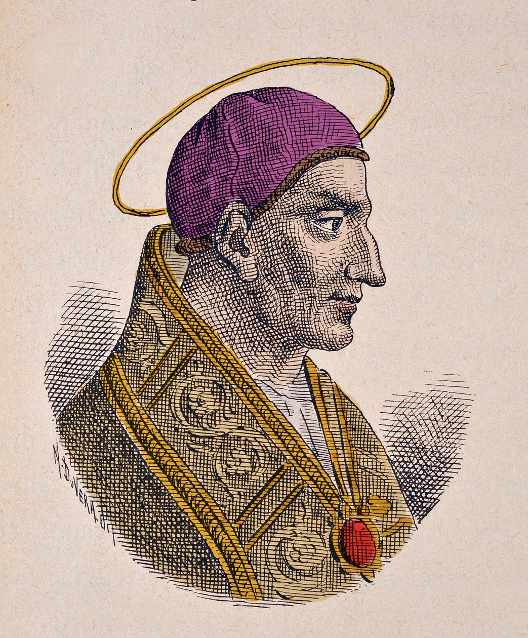 Ritratto di Papa Vitaliano (657-672) da Italian School