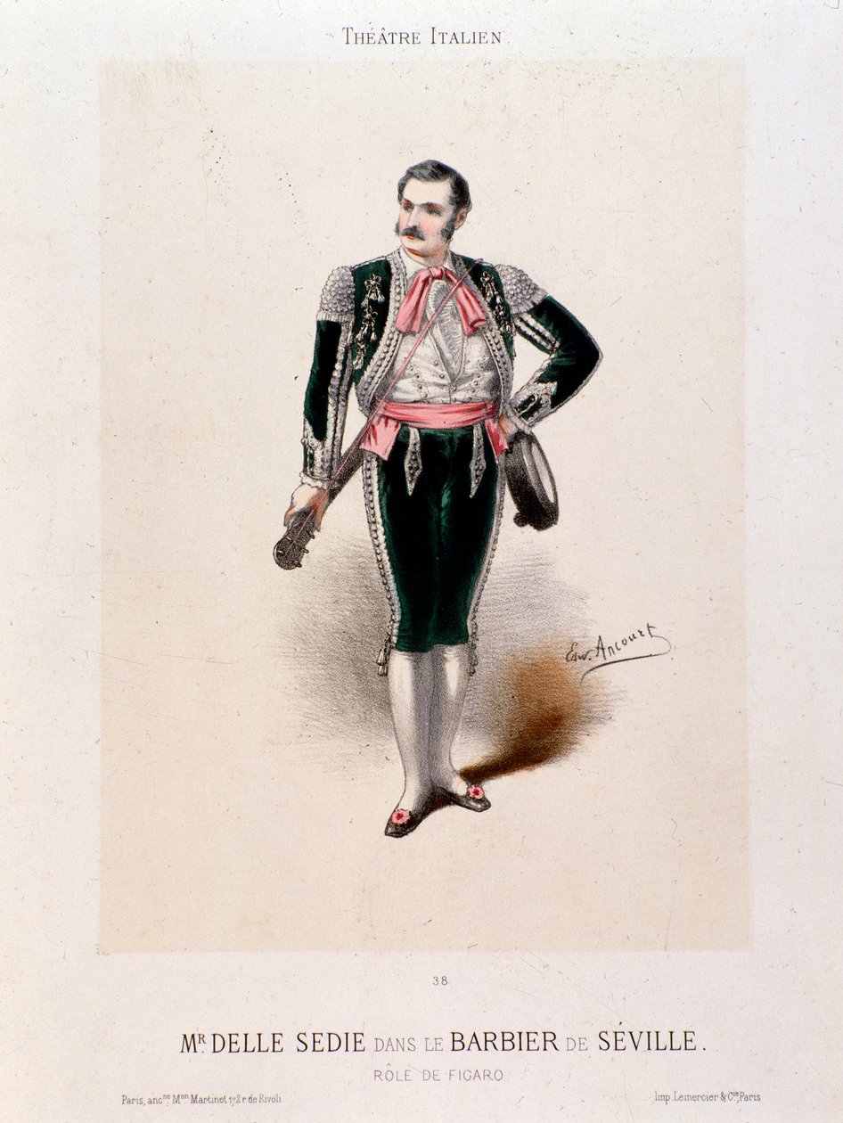 Ritratto del cantante Enrico delle Sedie nel 