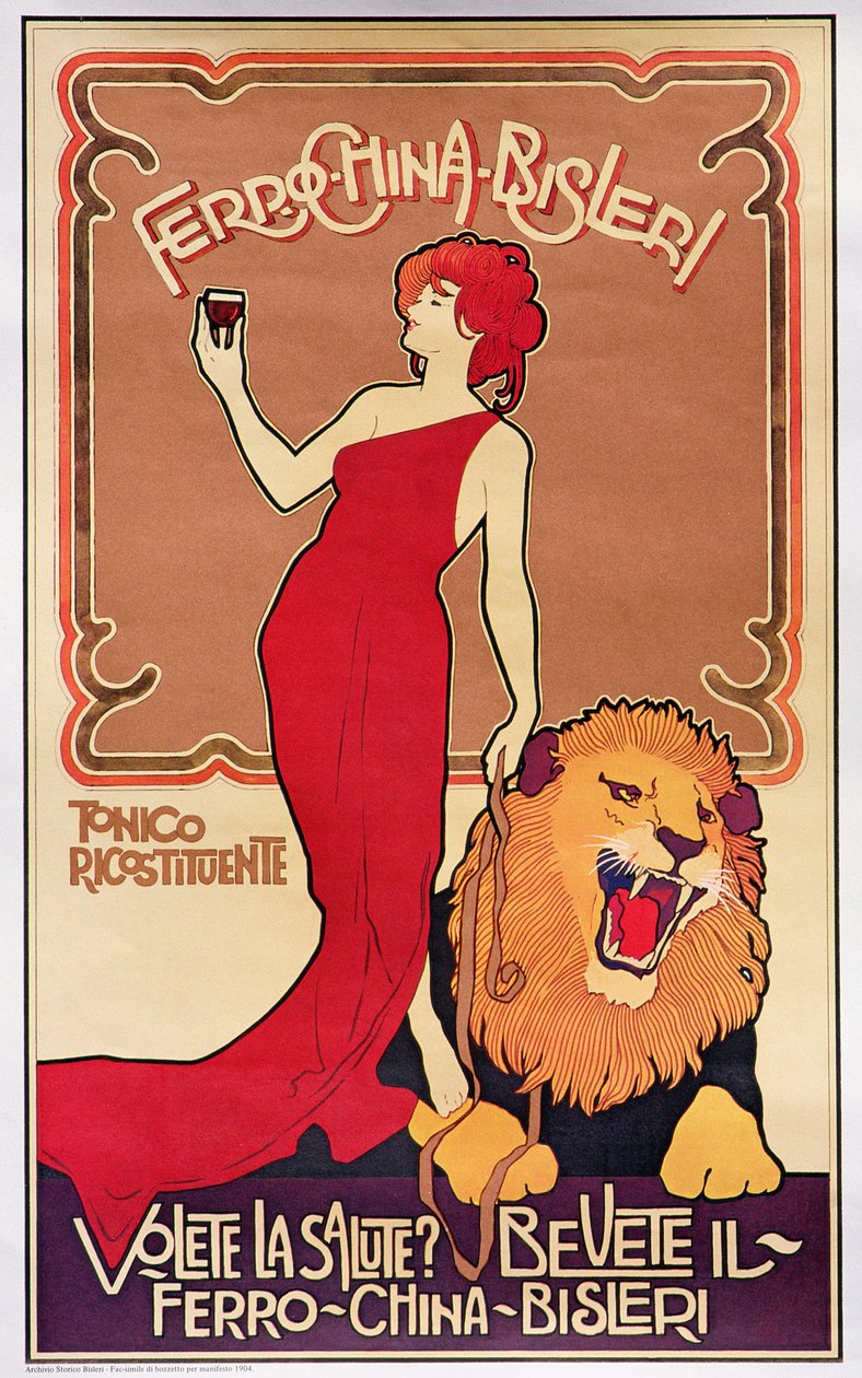 Manifesto pubblicitario del "Liquore Bislieri" 1904 (litografia) da Italian School