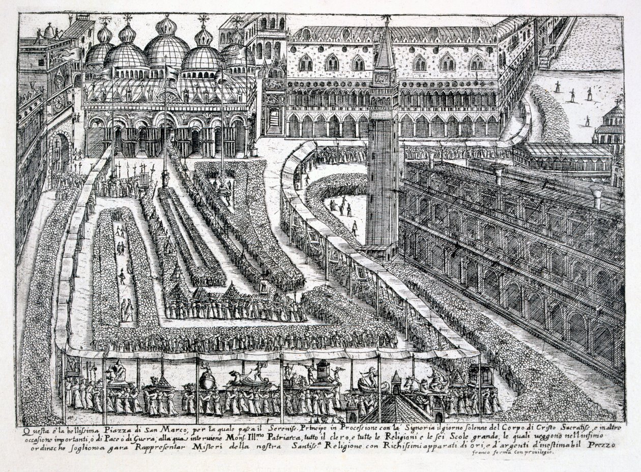 Processione per il Corpus Domini in Piazza San Marco, 1876 da Italian School