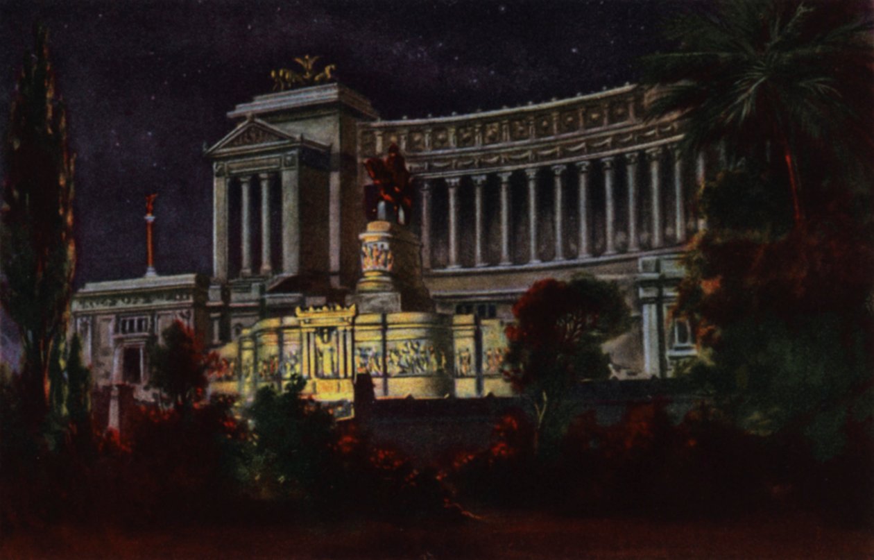 Roma: Monumento a Vittorio Emanuele II (colour litho) da Italian School