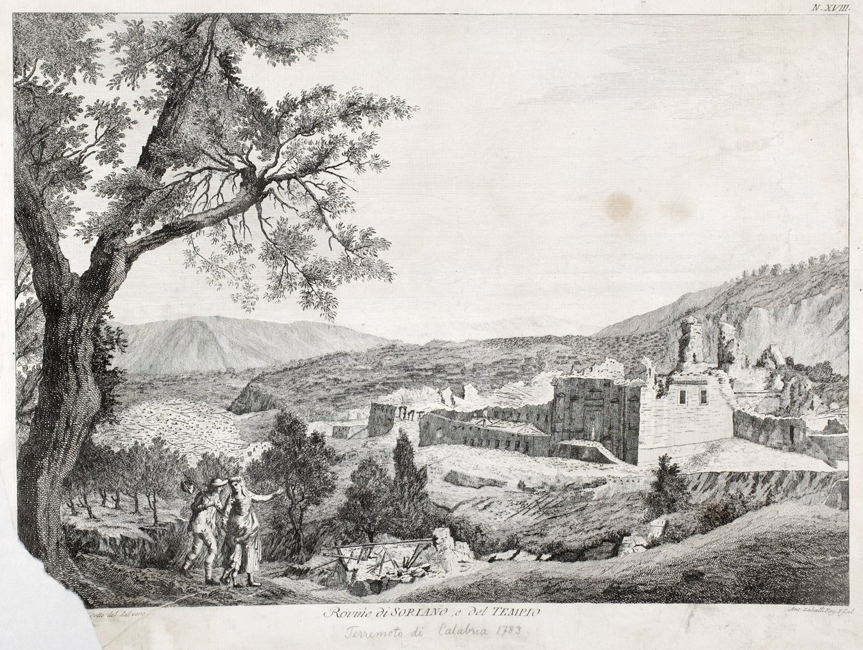 Rovine di Soriano Calabro e il Tempio, Calabria, 1783 da Italian School