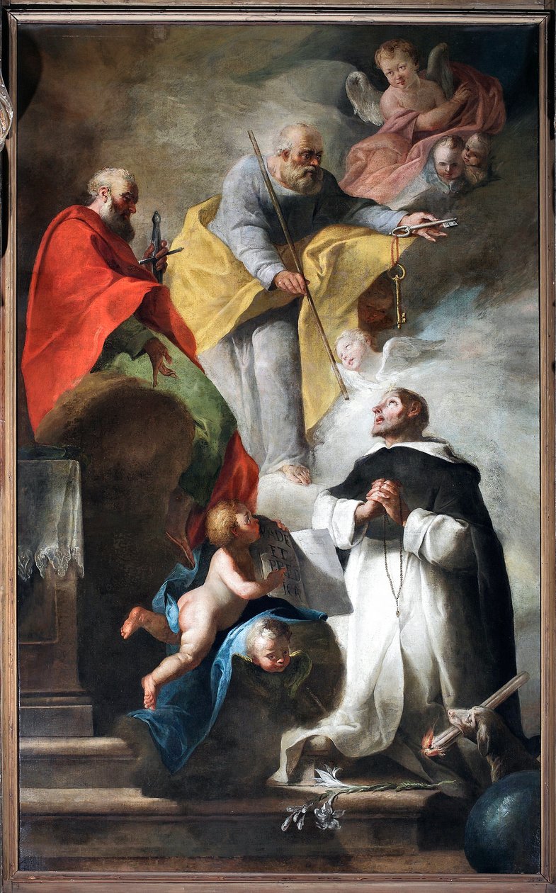 San Domenico riceve il bastone del pellegrino e il libro con l