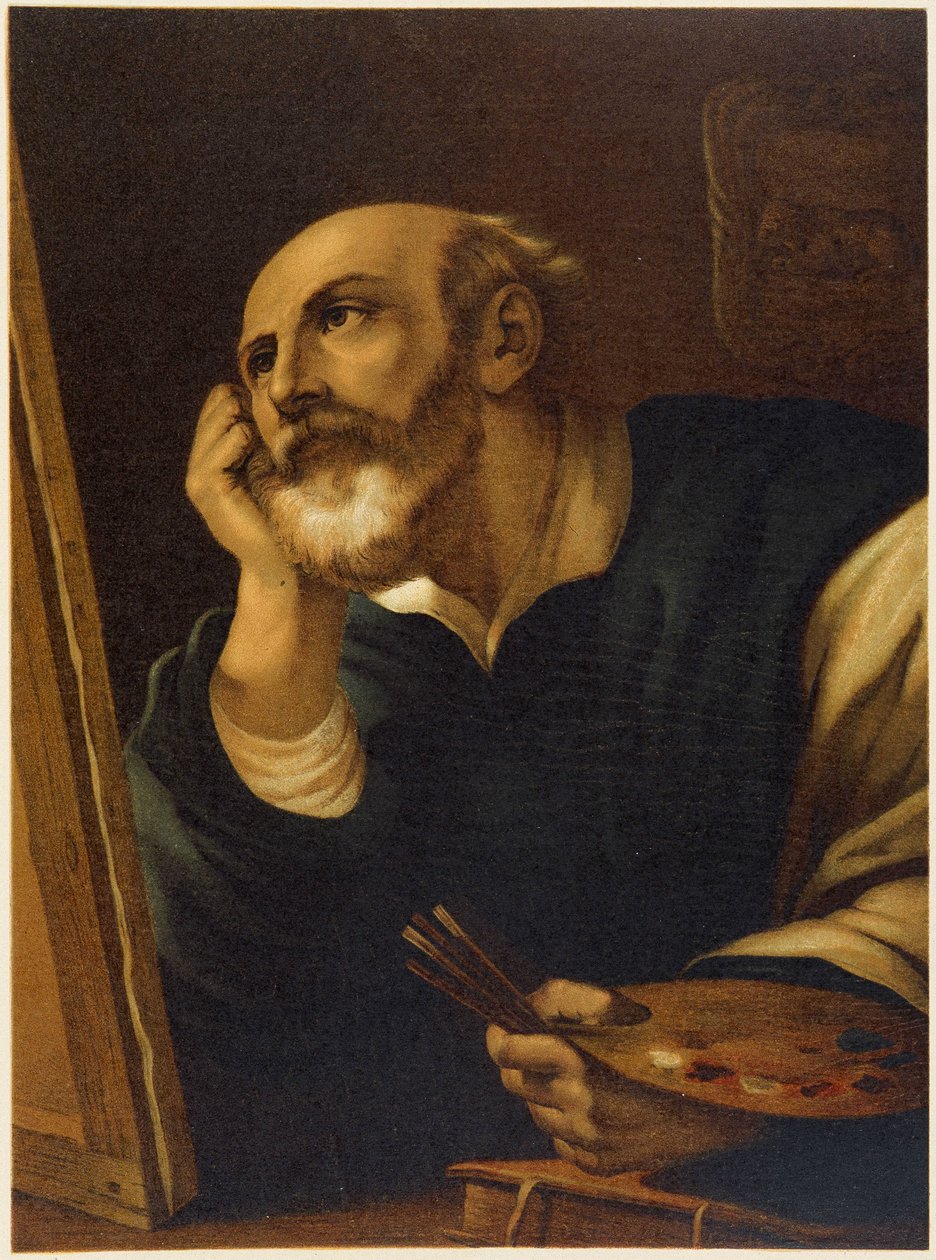 San Luca che dipinge - in "Aurea Bibbia classica: storia della rivelazione divina nell