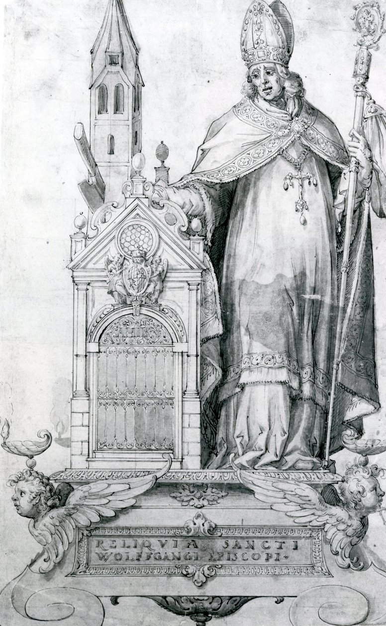 San Wolfgang di Ratisbona (c.934-994) (incisione) da Italian School
