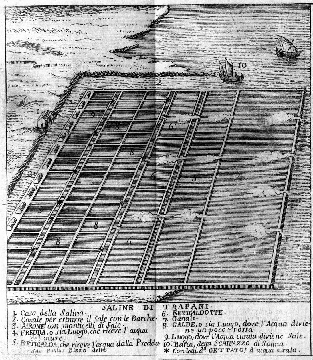 Salina a Trapani. Tavola illustrata tratta da 