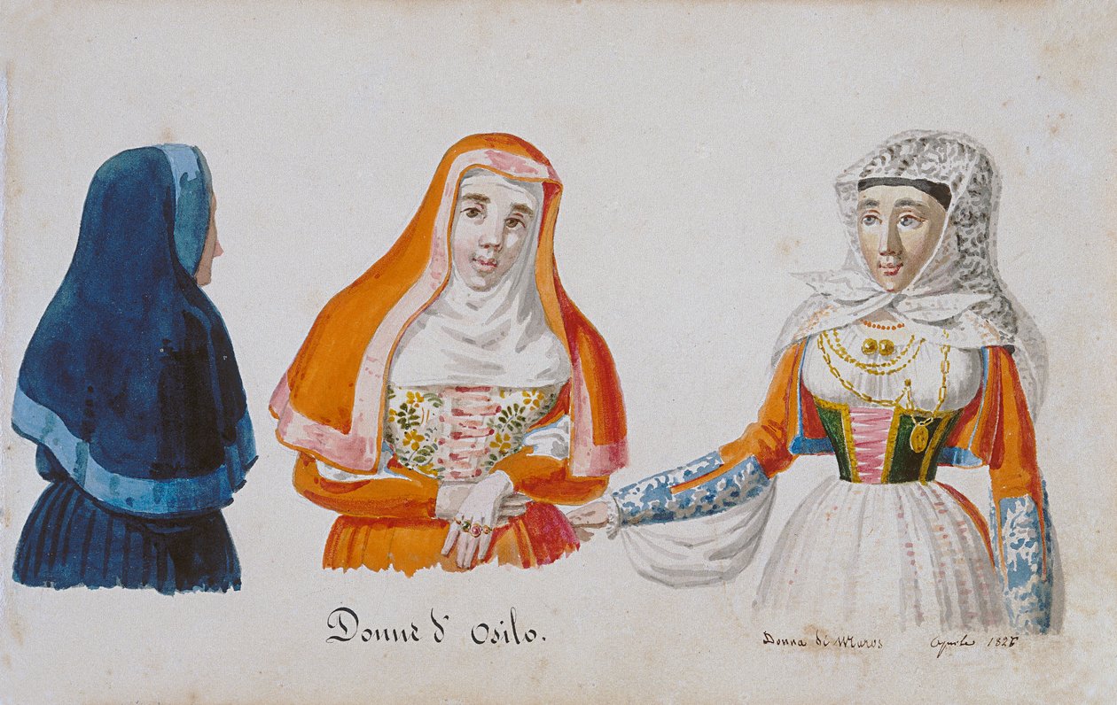 Costumi sardi di Osilo e Milis, stampa ms. 258, Collezione Luzzetti da Italian School