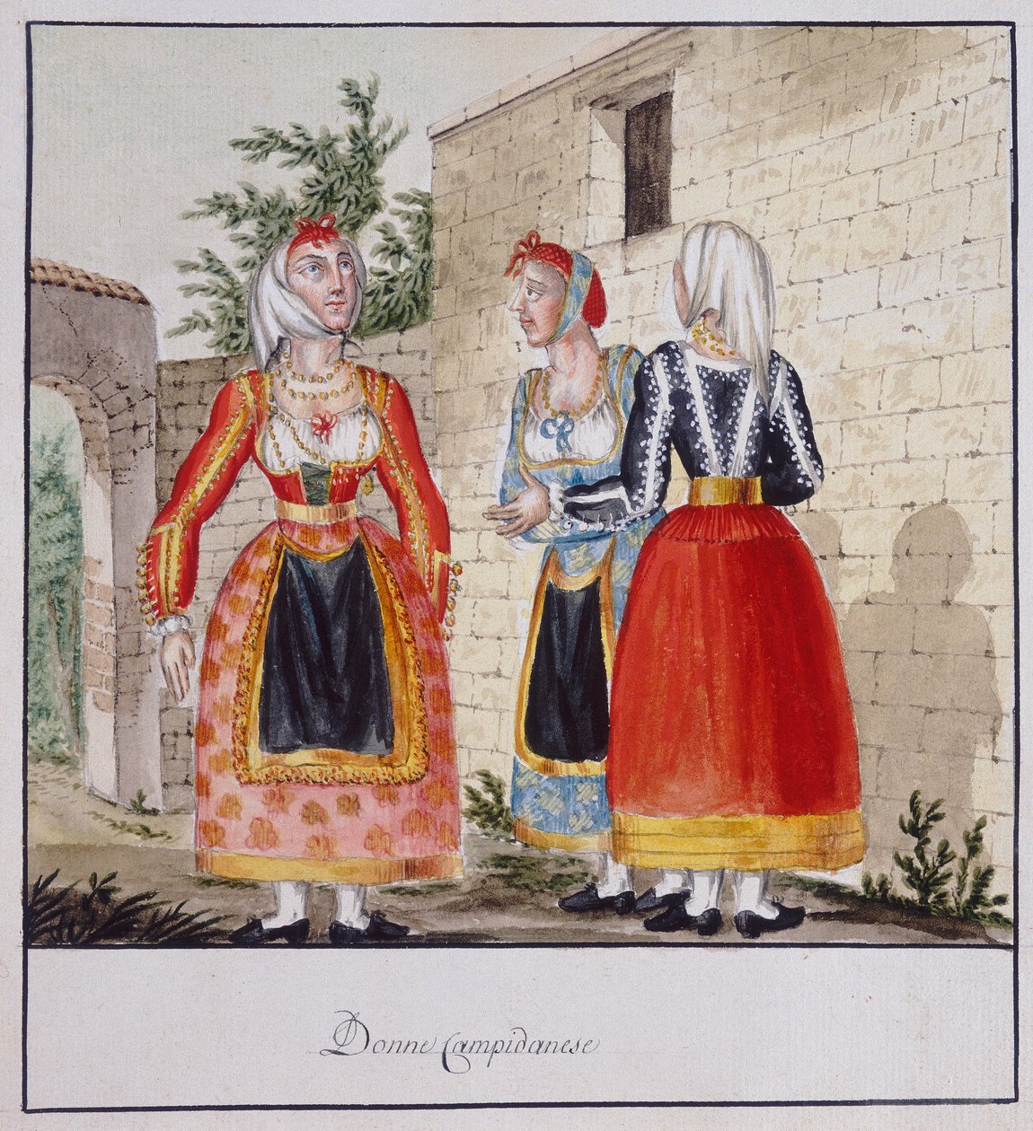 Donne sarde in costumi del Campidano, collezione Luzzetti da Italian School