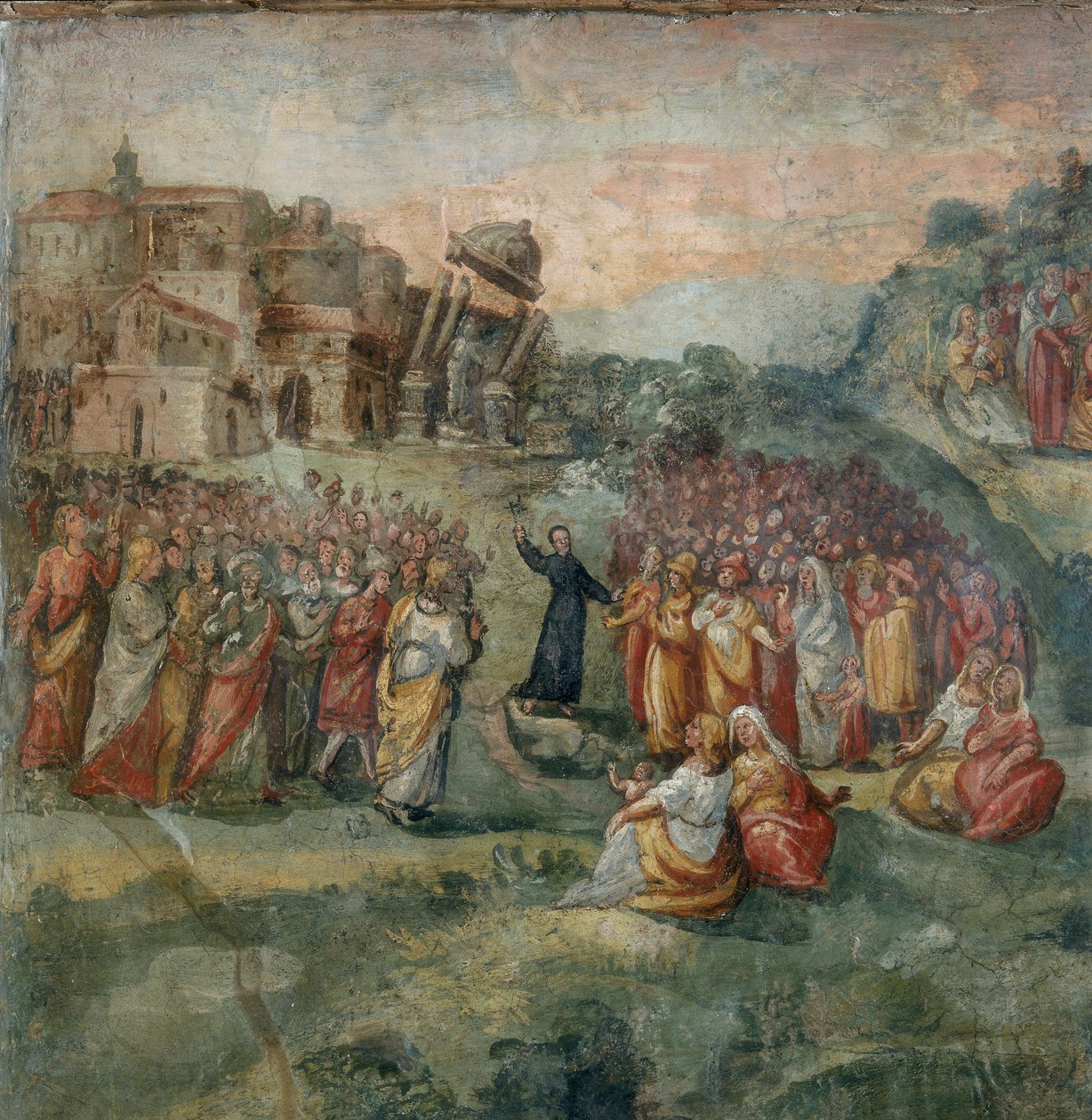 Sermone di San Ippolito, dettaglio del dipinto del Martirio di San Ippolito e dei suoi Compagni da Italian School