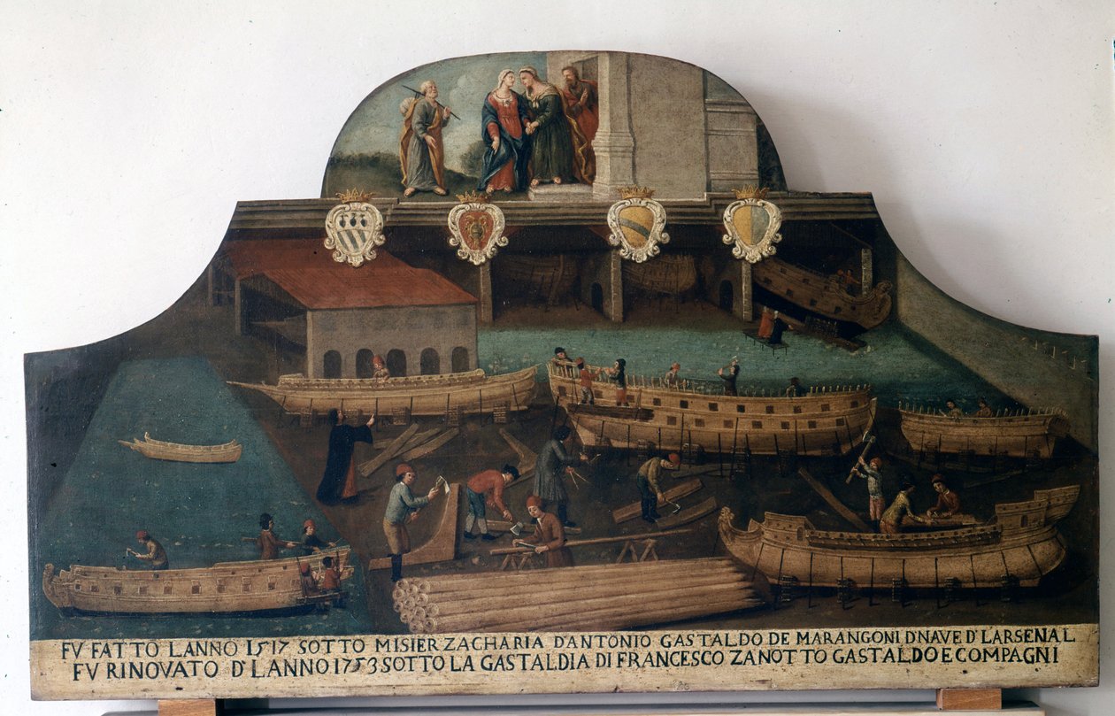 Costruzione navale: barche costruite nel 1517 e rinnovate nel 1753 da Italian School