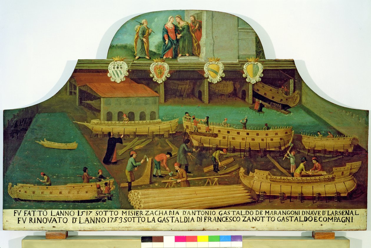Insegna per la famiglia Marangoni di costruttori navali, veneziana, 1517 da Italian School