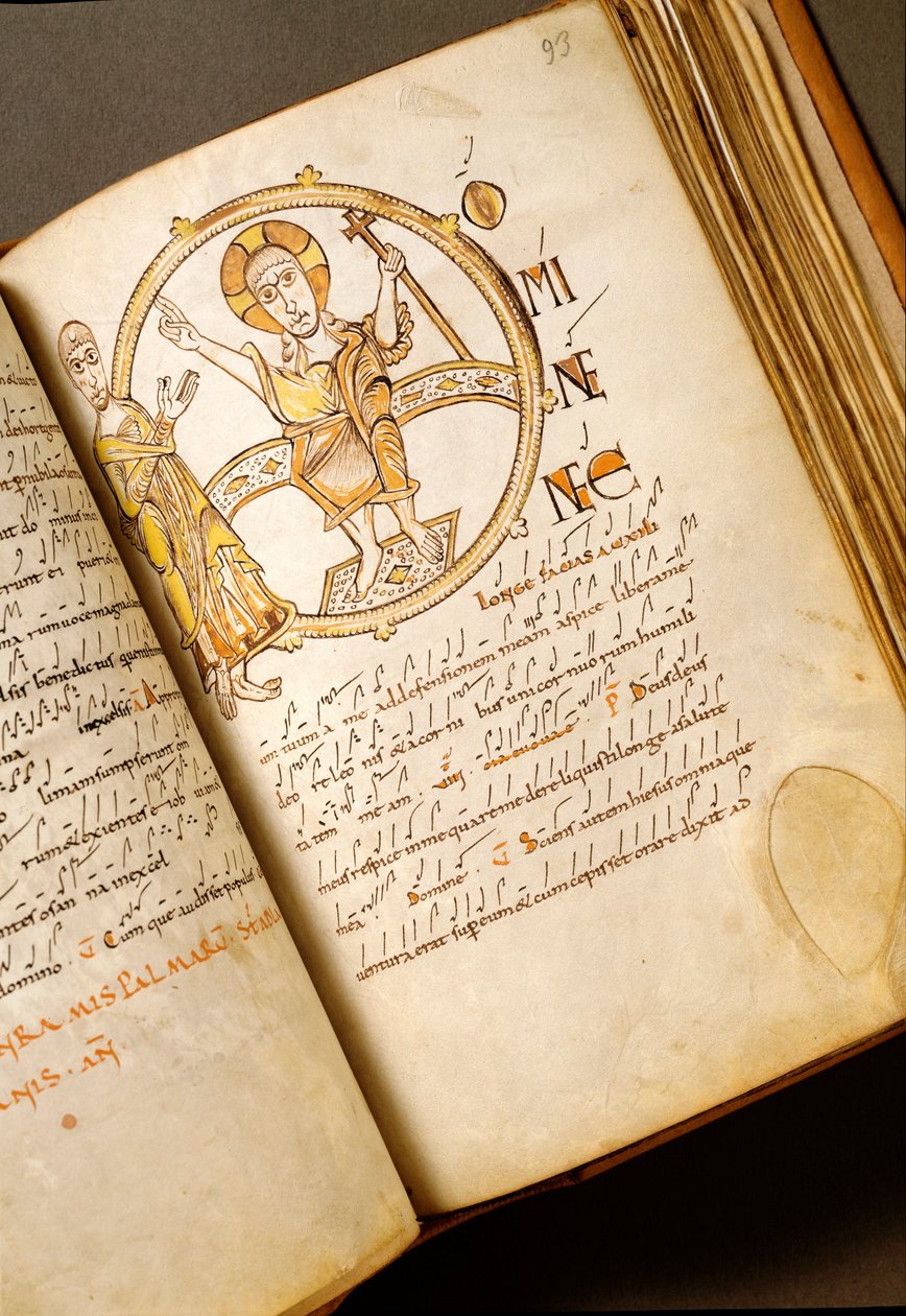 Pagina di canto con neumi. Manoscritto della scuola bolognese. XI secolo Roma, Biblioteca Angelica da Italian School