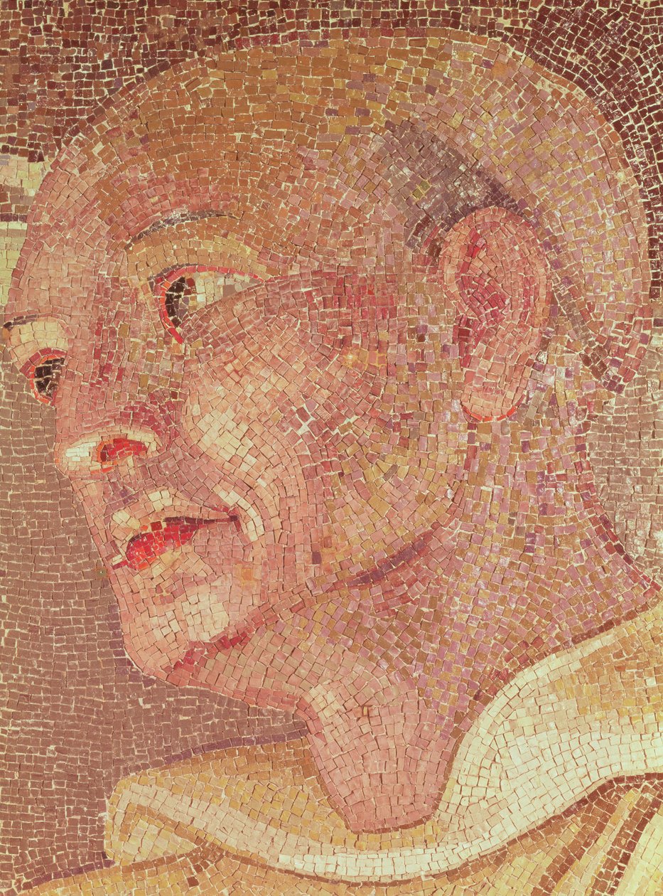 San Bernardo di Chiaravalle (c.1090-1153) dalla Cripta di San Pietro (mosaico) (dettaglio) da Italian School