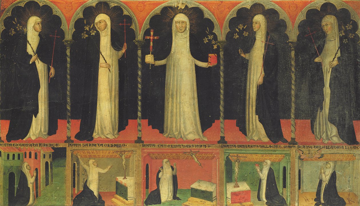 Santa Caterina e quattro santi domenicani da Italian School