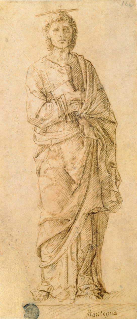 San Giovanni Evangelista, attribuito a Giovanni Bellini (c.1430-1516) o Andrea Mantegna (1430-1516) da Italian School