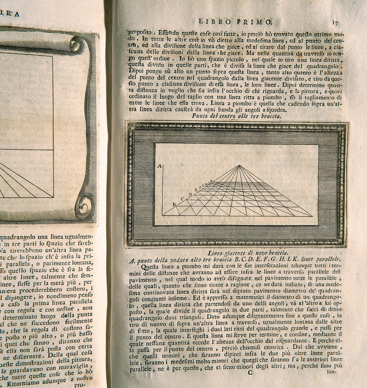 Studio sulla prospettiva nella pittura - tavola dal primo libro della serie "Della pittura" di Leon Battista Alberti da Italian School