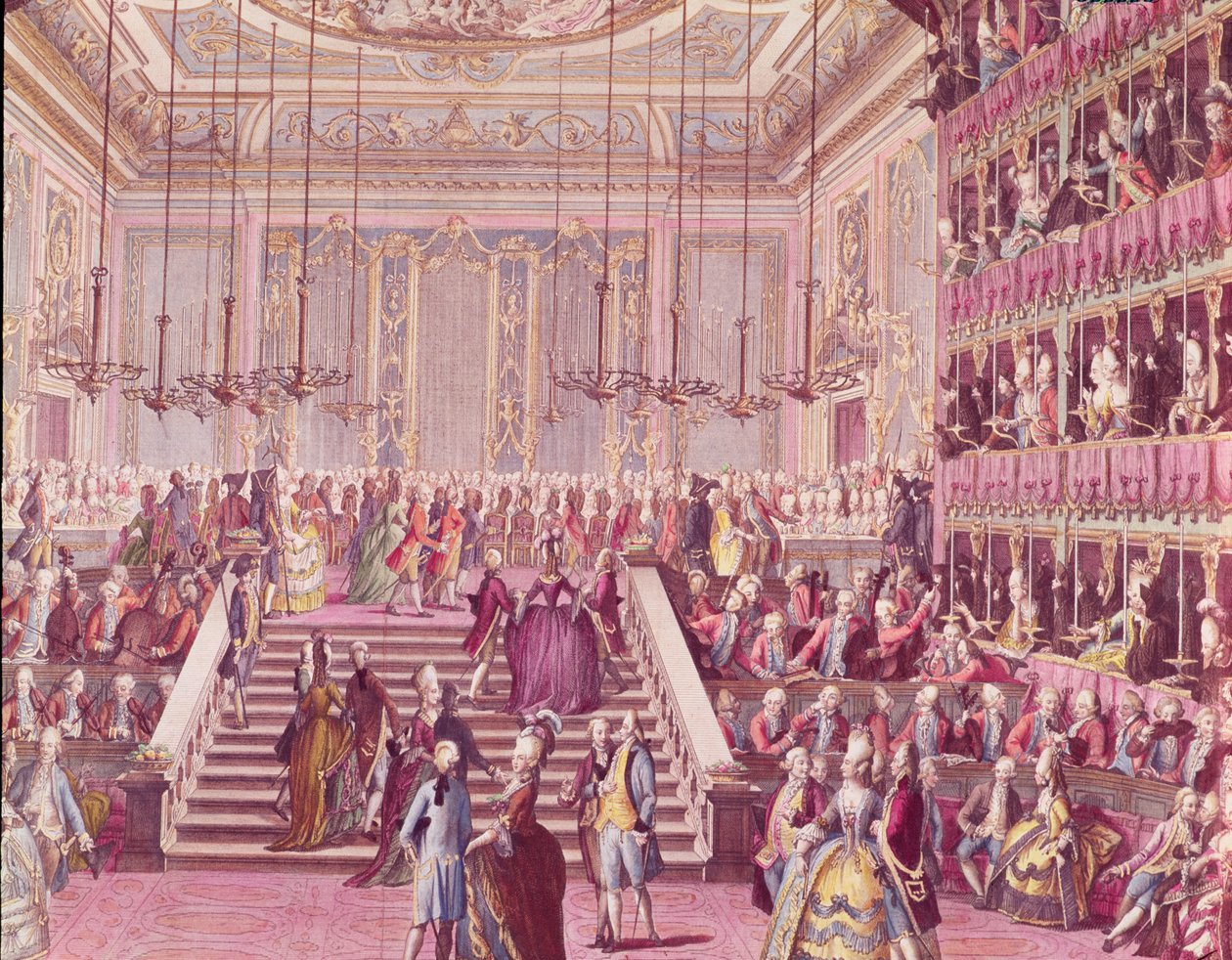 Il ballo al Teatro San Benoit a Venezia il 22 gennaio 1782, fine XVIII secolo da Italian School