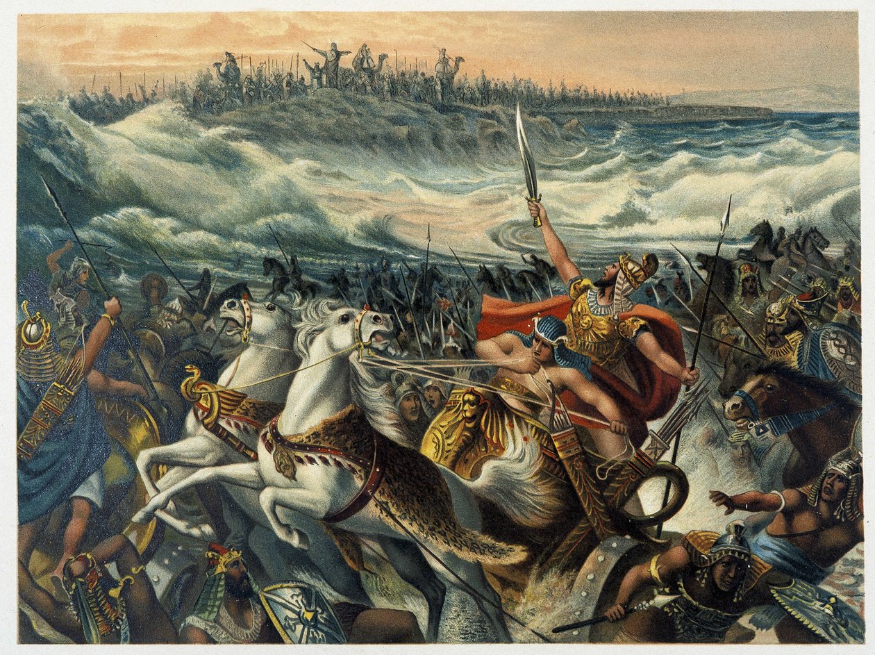 Gli Egiziani che annegano nel Mar Rosso - in "Aurea Bibbia classica: storia della rivelazione divina nell