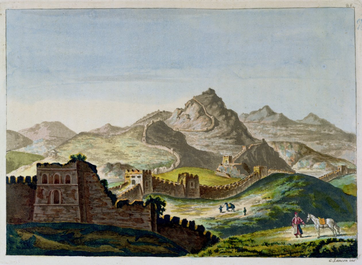 La Grande Muraglia Cinese, da Le Costume Ancien et Moderne di Jules Ferrario, inciso da Gaetano Zancon (1771-1816) c.1820 da Italian School