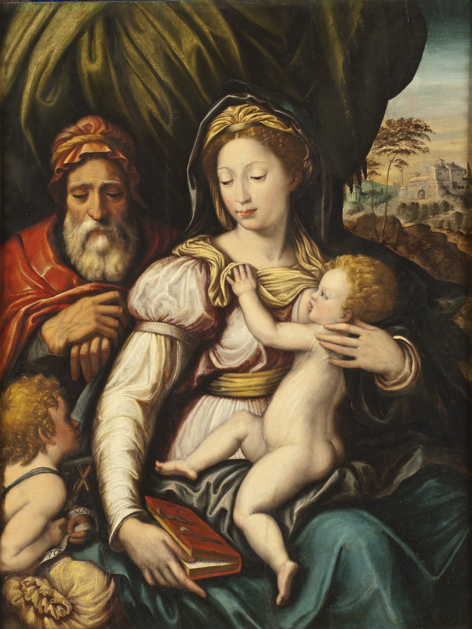 La Sacra Famiglia con il Bambino San Giovanni da Italian School