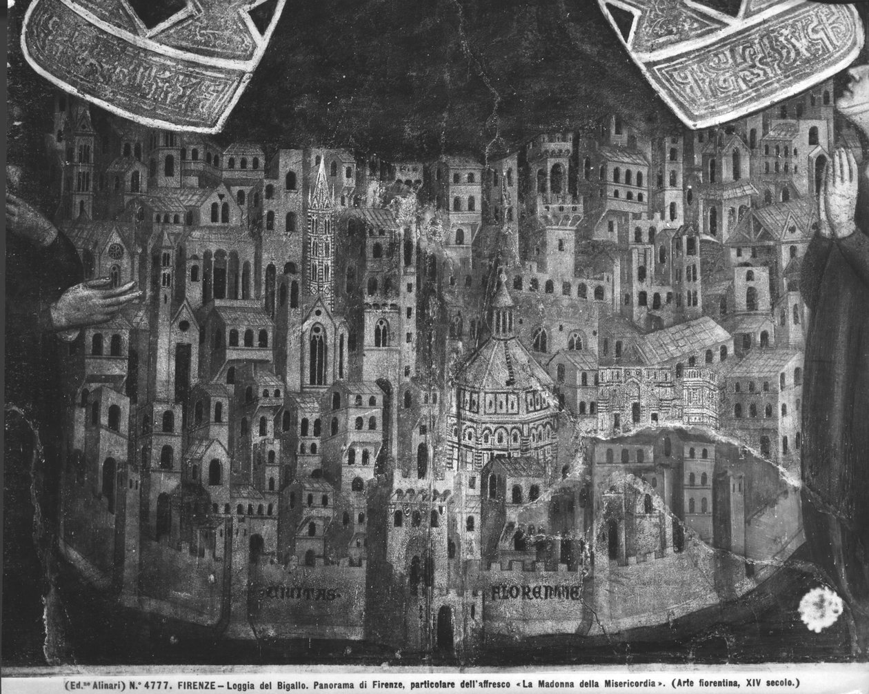 La Madonna della Misericordia, dettaglio della città di Firenze da Italian School