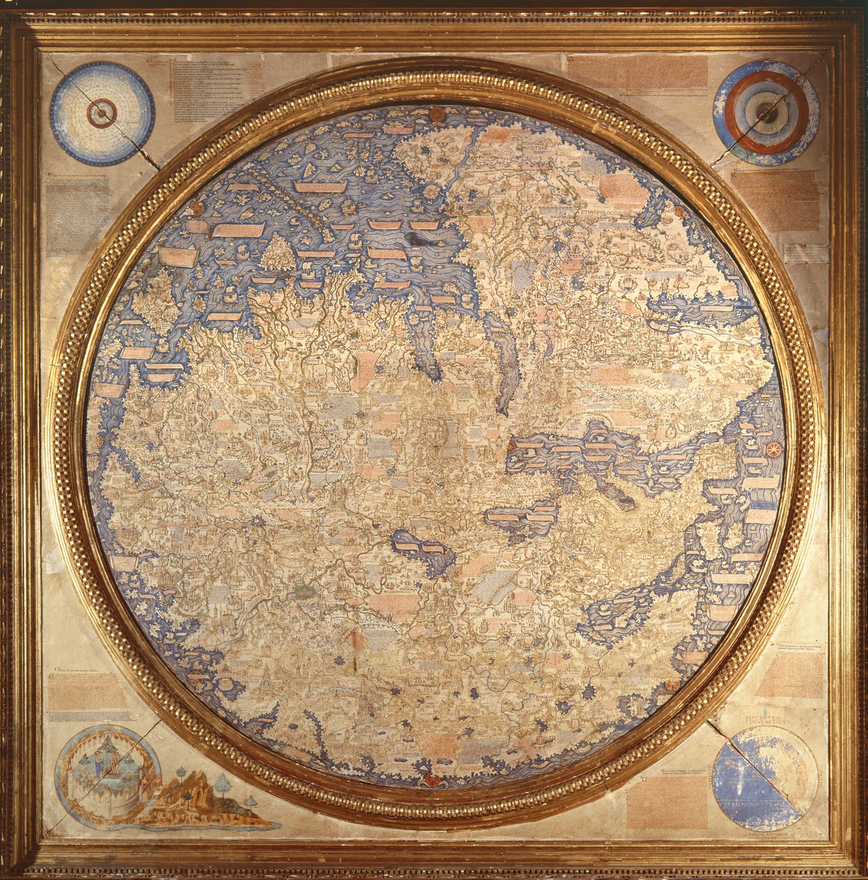 La Mappa Mundi di Fra Mauro, un monaco camaldolese del monastero di San Michele a Murano da Italian School