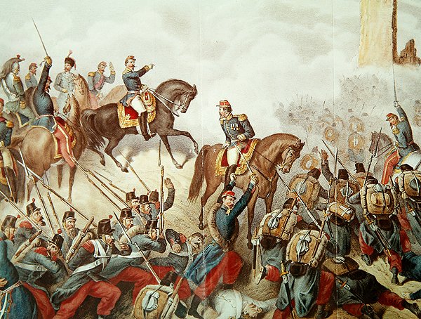 I piemontesi e i francesi alla battaglia di San Martino nel 1859 da Italian School
