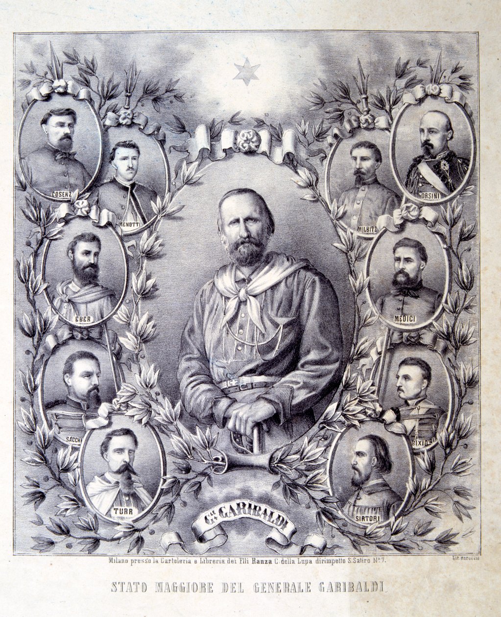 Lo Staff del Generale Garibaldi, illustrazione da La Storia d