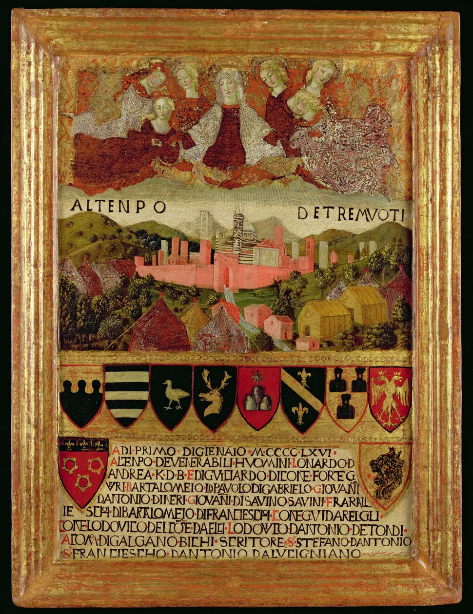 La Vergine che Protegge Siena dal Terremoto del 1466 da Italian School