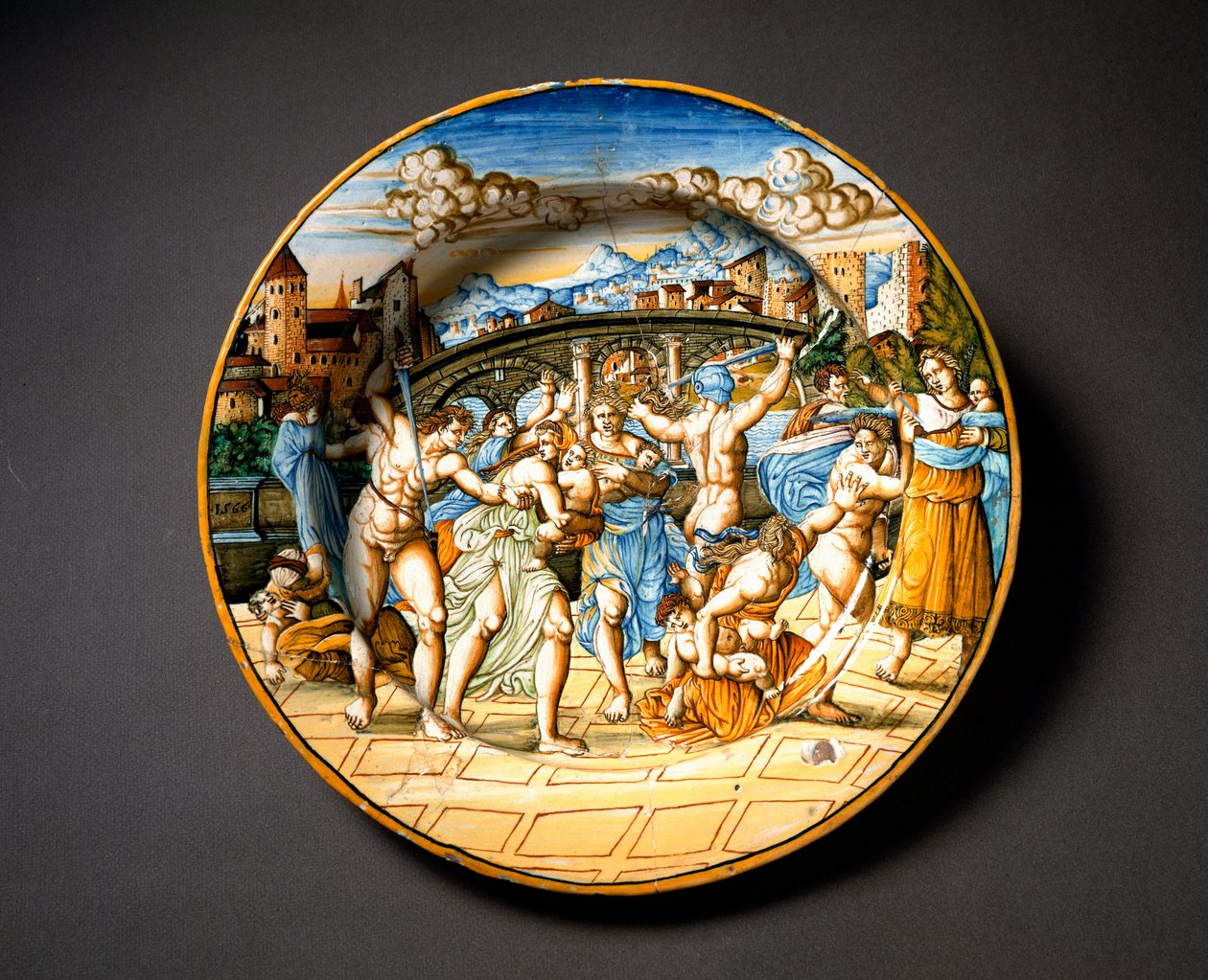 Il massacro degli innocenti (piatto in ceramica, Urbino, bottega Fontana, ca. 1566) da Italian School