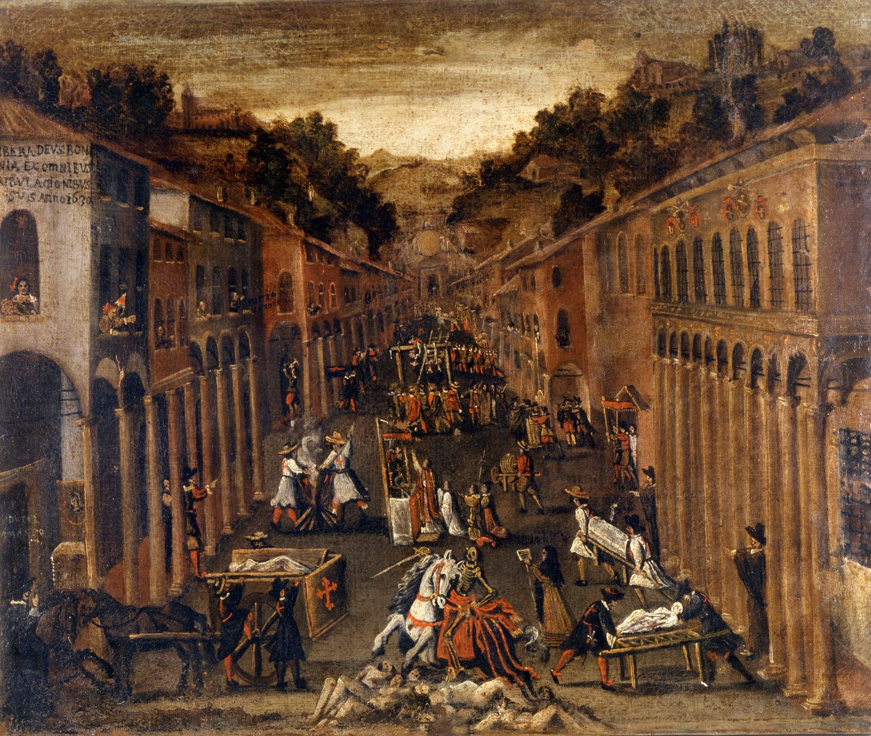 La peste del 1630 a Bologna. Proprietà di una banca a Bologna da Italian School