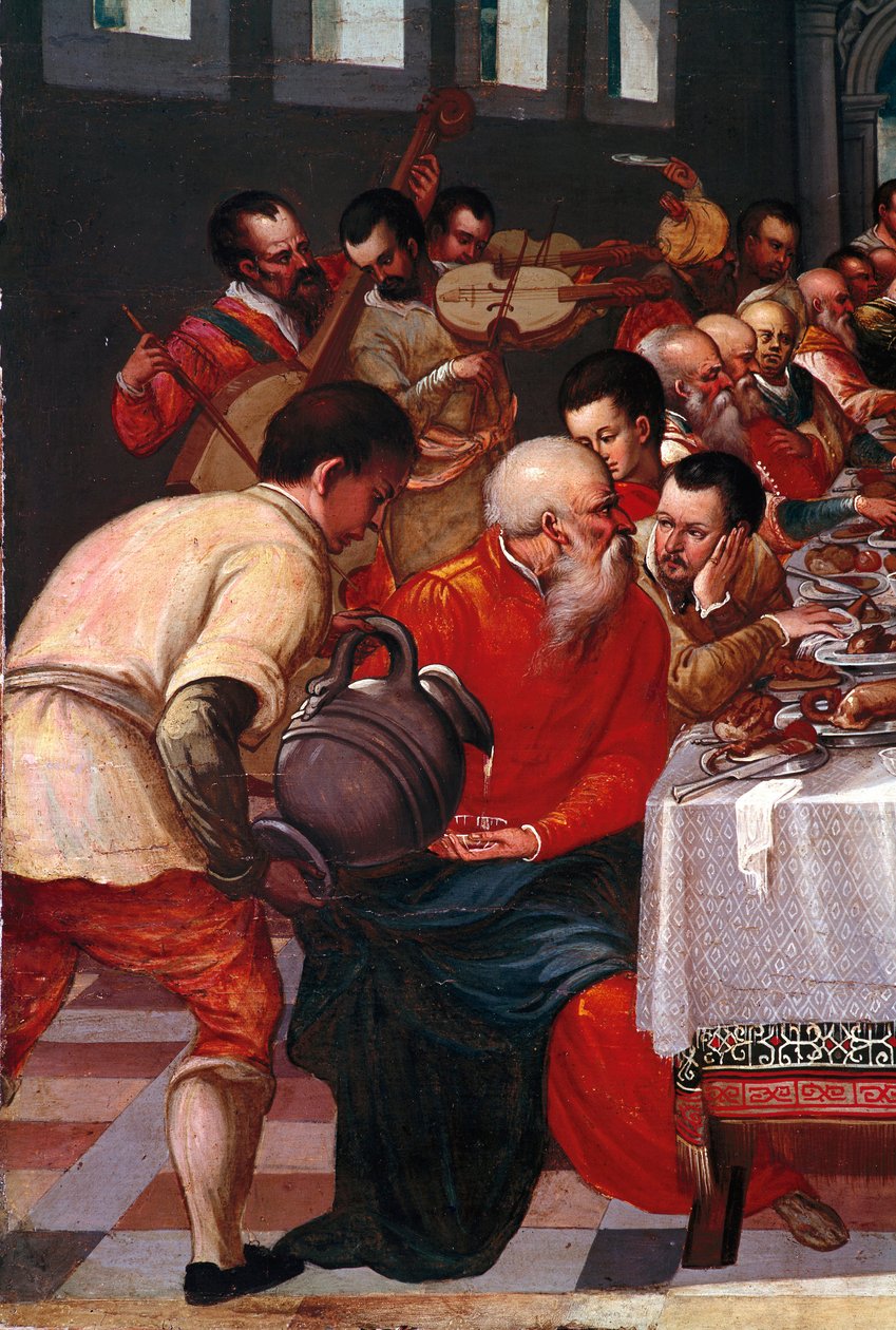 Le nozze di Cana (dettaglio). Dipinto anonimo della scuola veneziana. XVI secolo. Venezia, Museo Correr da Italian School