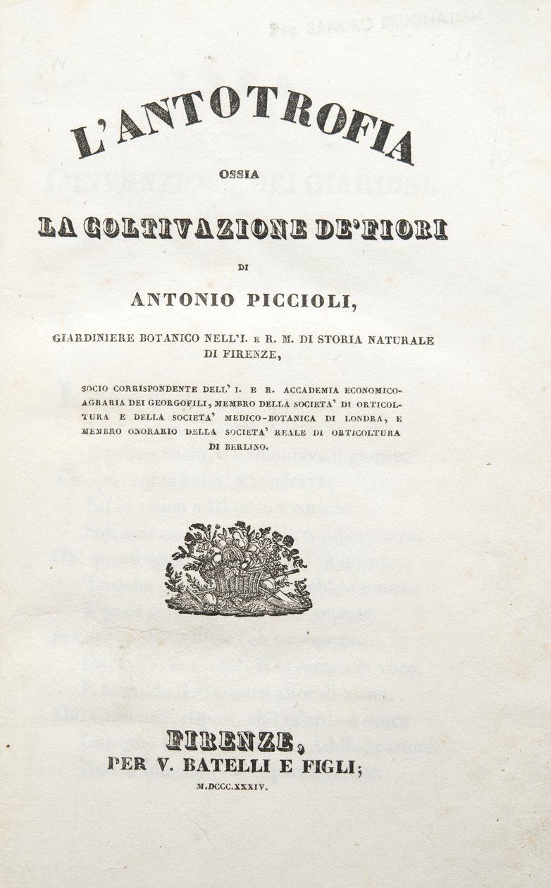 Pagina del titolo, da L