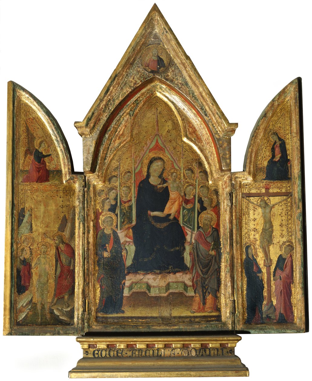 Trittico: Vergine Maria e Bambino con Santi, Angeli e la Crocifissione da Italian School
