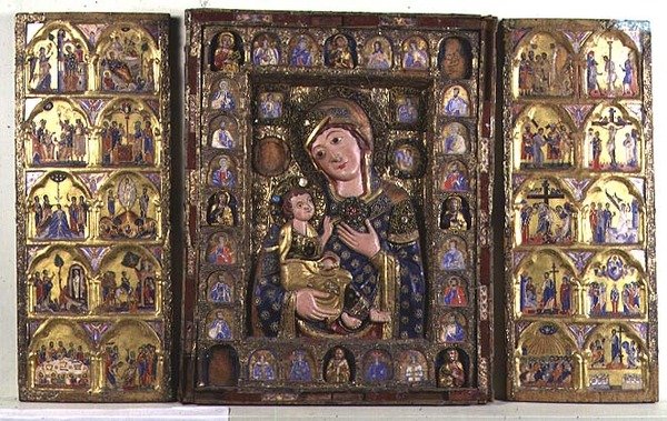 Trittico della Madonna e Bambino con Evangelisti, Profeti e scene della Vita di Cristo da Italian School