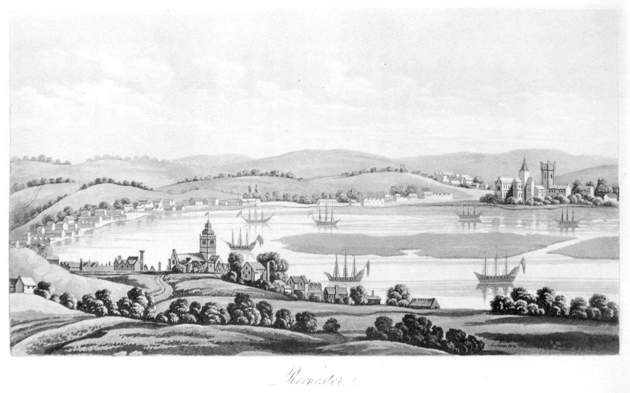 Veduta di Rochester nel 1669, da Viaggi di Cosimo III Granduca di Toscana, attraverso l