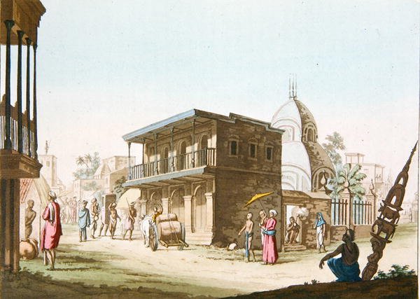 Veduta di una strada a Calcutta da Italian School