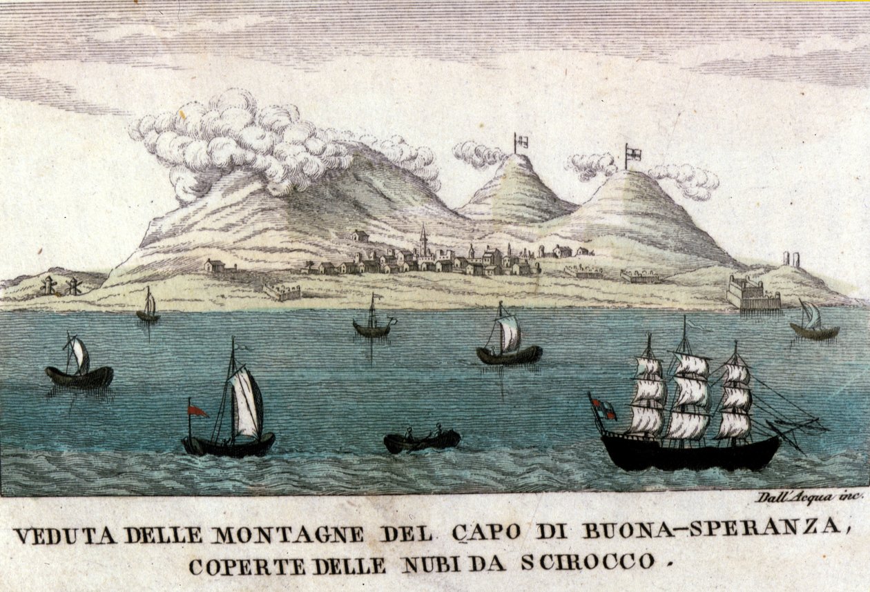Vedute delle montagne del Capo di Buona Speranza da Italian School