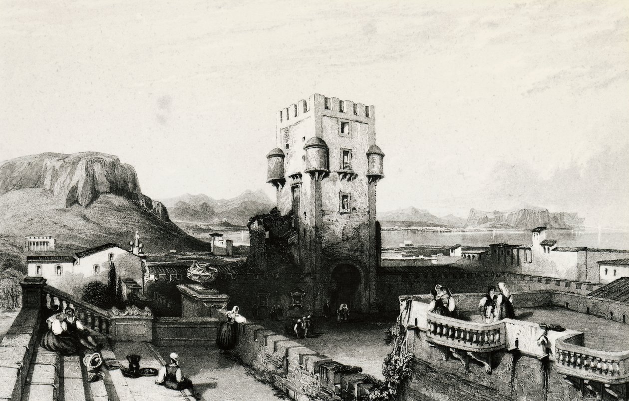 Villa Butera, Bagheria, Sicilia, incisione, Italia da Italian School