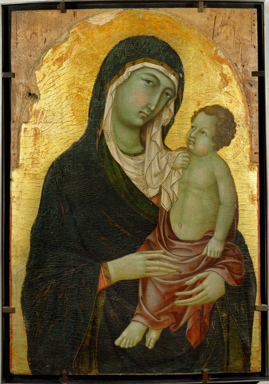 Vergine Maria e Gesù bambino. Fondo oro ... da Italian School