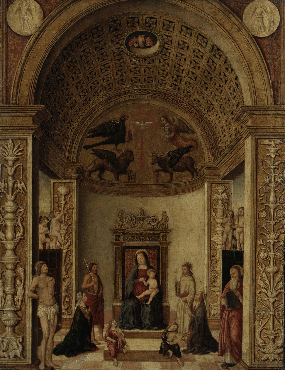 Vergine e Bambino in trono, c.1500-20 da Italian School