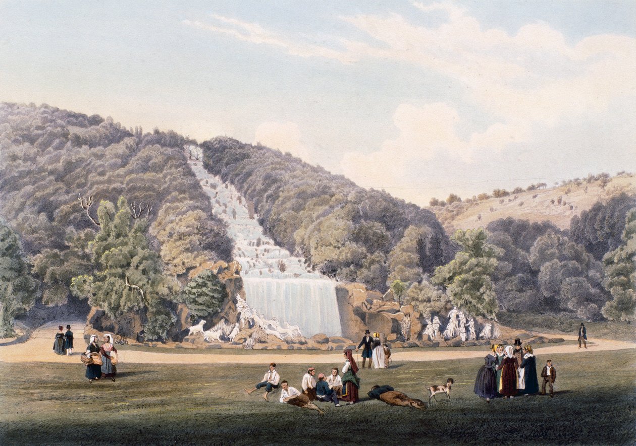 Cascata nel parco della Reggia di Caserta, Italia da Italian School