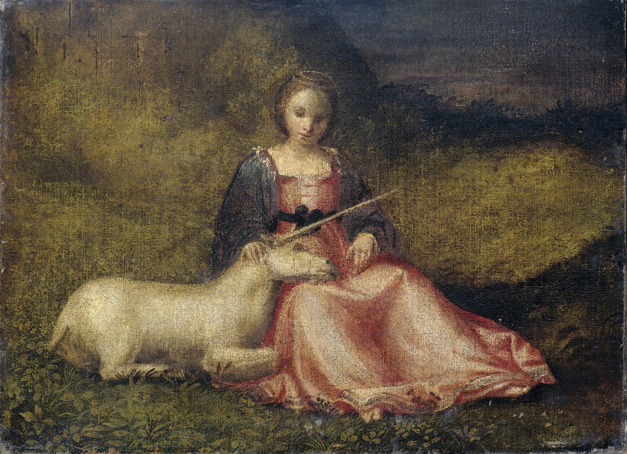Donna con unicorno, anonimo, c.1510 da Italian School