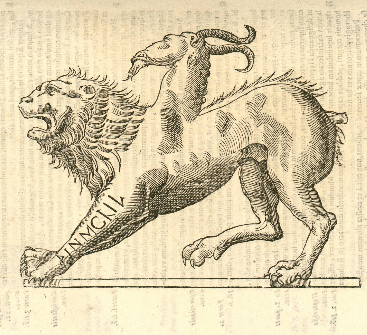 illustrazione di Monstrosae cuiusdam Chimaerae dalla Storia dei Mostri di Aldrovandi, 1642 da Italian School