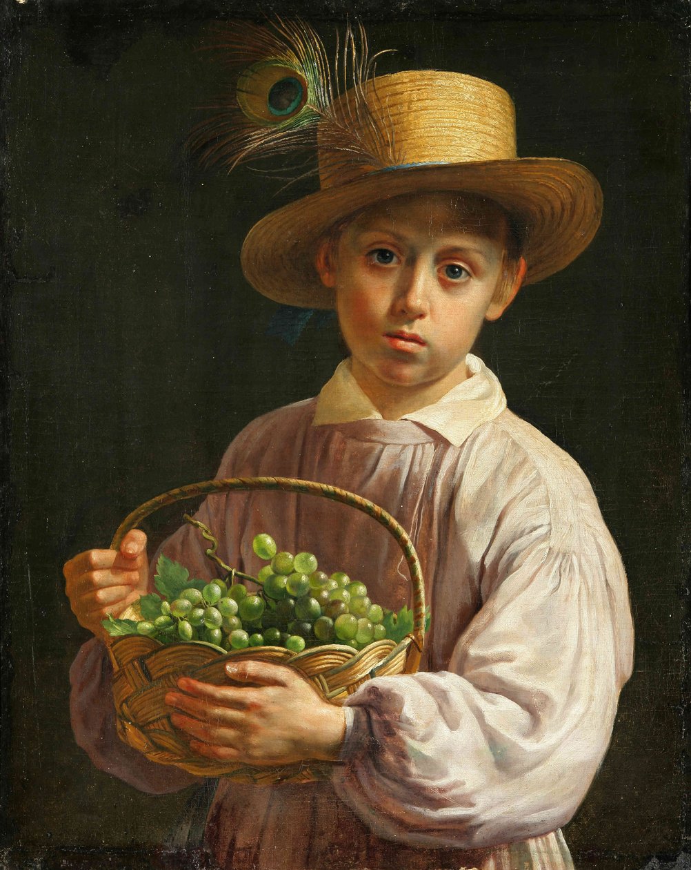 Ragazzo con cappello di paglia da Ivan Khrutsky
