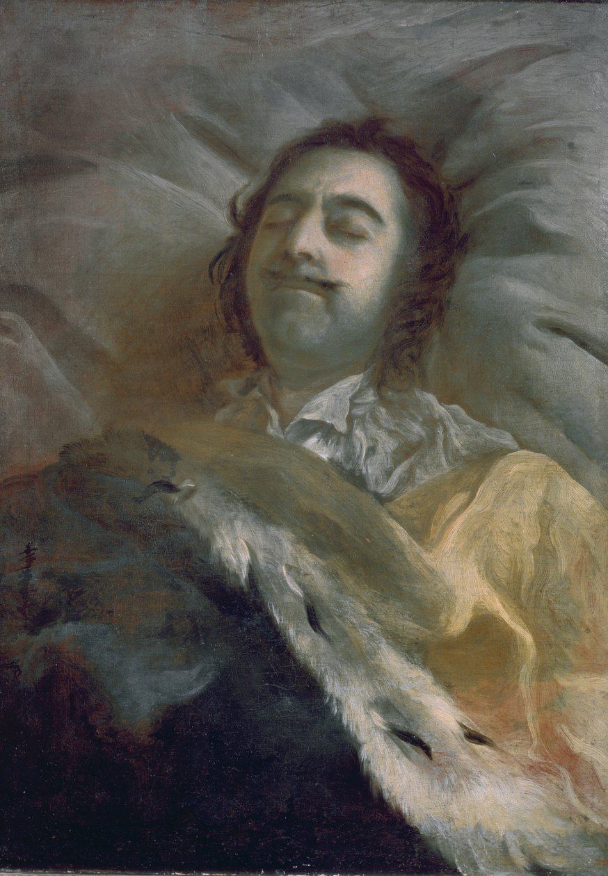 Pietro I (1672-1725) il Grande sul letto di morte, 1725 da Ivan Nikitich Nikitin