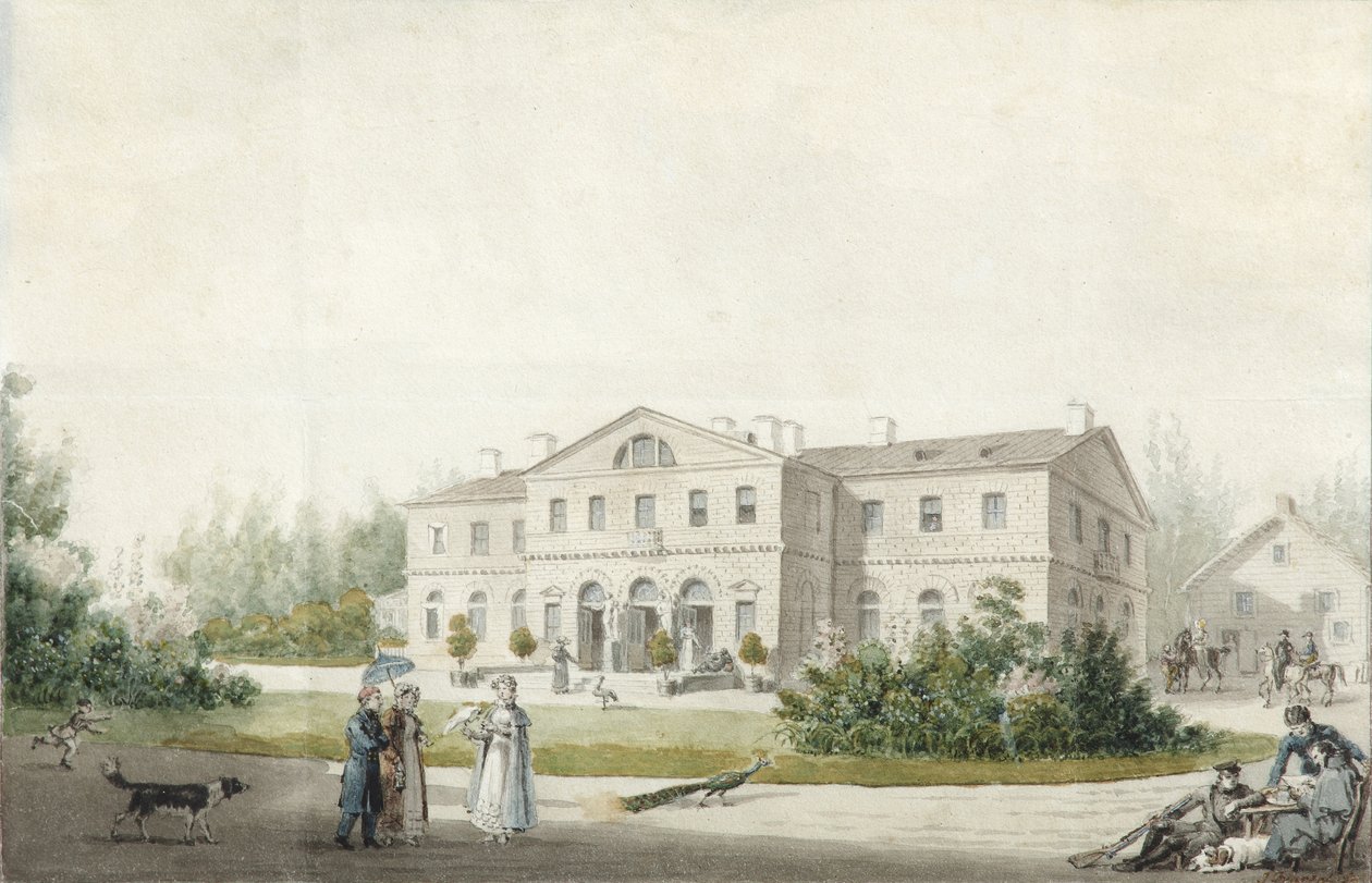 La casa padronale Priyutino, 1830 da Ivan Alexeyevich Ivanov